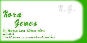 nora gemes business card